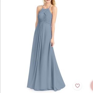 Azazie dusty blue bridesmaid dress in size A4